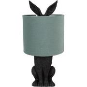 Clayre & Eef Tafellamp Konijn Ø 20x43 cm Zwart Groen Kunststof