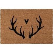 Clayre & Eef Deurmat 60x40 cm Bruin Kokosvezel PVC Gewei