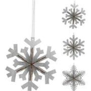 Snowflake 3D Hangdeco Zilver