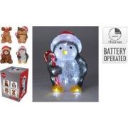 Dieren met led 24 cm 4ass kerstversiering