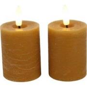 Ledkaars Lyon ro 5x5x9 cm amber s2