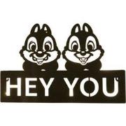 Metal Door Sign Led Chip & Dale Hey You Black 30x1x19 cm