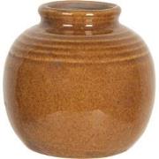 Clayre & Eef Vaas  8 cm Bruin Keramiek Rond Bloempot Binnen