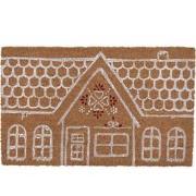 Clayre & Eef Deurmat 75x45 cm Bruin Kokosvezel PVC Huizen Kokosmat