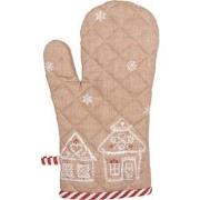 Clayre & Eef Ovenwant 18x30 cm Bruin Katoen Gingerbread house