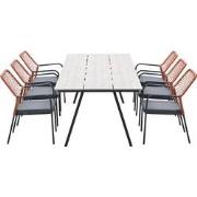 Garden Impressions Ross tuinset 7-delig koper - Braga tuintafel 220x10...