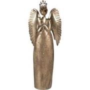 Clayre & Eef Kerstdecoratie Beeld Engel 52x22x144 cm Goudkleurig Metaa...