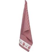 Clayre & Eef Theedoek  50x70 cm Rood Wit Katoen Cupcakes Keukenhanddoe...