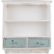 Clayre & Eef Wandrek  56x13x60 cm Wit Hout Rechthoek Muurrek