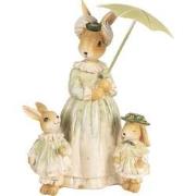 Clayre & Eef Beeld Konijn 21 cm Bruin Groen Polyresin