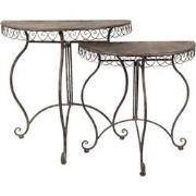 Clayre & Eef Plantentafel Set van 2  76x38x75  / 64x32x65 cm Bruin IJz...