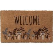 Clayre & Eef Deurmat 75x45 cm Bruin Kokosvezel PVC Paddenstoelen Kokos...