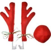 Clayre & Eef Reindeer Car Kit 12x6x40 cm Rood Synthetisch Kerstdecorat...