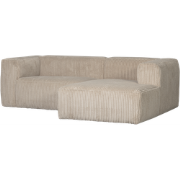 WOOOD Bean Chaise Longue Bank Rechts - Ribstof - Travertin -73x254x178