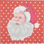 Clayre & Eef Servetten Papier Set van 20 33x33 cm Rood Kerstman