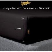 Superieur Hoeslaken - 120x200 cm - Zwart - 100% katoen