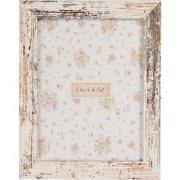 Clayre & Eef Fotolijst 13x18 cm Wit Bruin Houtproduct