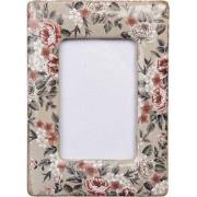 Clayre & Eef Fotolijst 9x13 cm Beige Keramiek Bloemen