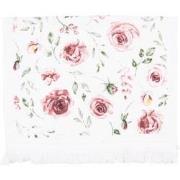 Clayre & Eef Gastendoekje  40x66 cm Roze Wit Katoen Rozen Toilet Handd...
