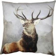 Clayre & Eef Kussenhoes  45x45 cm Bruin Grijs Polyester Hert Sierkusse...