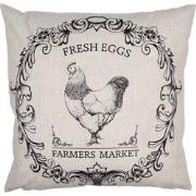 Clayre & Eef Kussenhoes  45x45 cm Beige Zwart Polyester Haan FARMERS M...