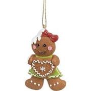 Clayre & Eef Kersthanger Gingerbread man  5x1x8 cm Bruin Kunststof Ker...
