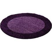 Tapijtenloods Basic Rond Shaggy Kader vloerkleed Paars Hoogpolig- 200 ...