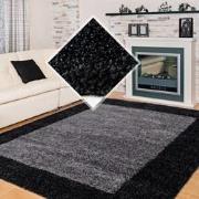 Tapijtenloods Basic Shaggy Kader vloerkleed Antraciet / Grijs Hoogpoli...