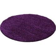 Tapijtenloods Basic Rond Shaggy vloerkleed Paars Hoogpolig- 120 CM RON...