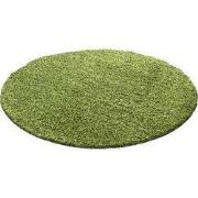 Tapijtenloods Basic Rond Shaggy vloerkleed Groen Hoogpolig- 160 CM RON...