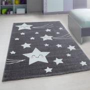 Tapijtenloods Kids Sterren Vloerkleed Kinderkamer Grijs Laagpolig- 120...