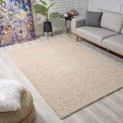 Loca Shaggy Vloerkleed – Modern Uni Effen – Beige Hoogpolig & Zacht- 2...