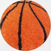 Tapijtenloods Fun Basketbal Kinderkamer Rond Vloerkleed Hoogpolig Oran...