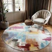 Tapijtenloods Picasso Artisan Vintage Rond Vloerkleed Multi Laagpolig-...