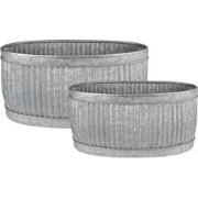 Clayre & Eef Decoratie Zinken Teil Set van 2  52x25x26 cm Grijs Metaal...