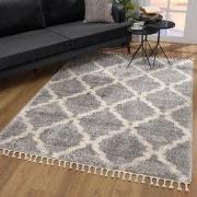 Oslo Hoogpolig Vloerkleed - Scandinavisch Design - Grijs - Franjes- 80...