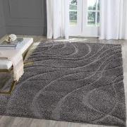 Luxus Shaggy Plus Hoogpolig Vloerkleed - Skandi Design - Uni Effen Gri...