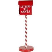 Clayre & Eef Kerstdecoratie Brievenbus Ø 15x50 cm Rood Metaal