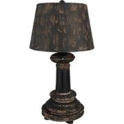 Clayre & Eef Tafellamp Ø 35x64 cm Zwart Hout Metaal
