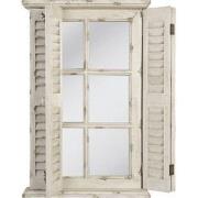 Clayre & Eef Spiegel  46x71 cm Wit Hout Rechthoek Grote Spiegel