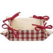 Clayre & Eef Broodmand  35x35x8 cm Rood Beige Katoen Vierkant Ruit Her...