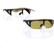 Nachtbril opklapbare gele plastic lenzen 4,7 cm x 14 cm