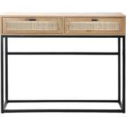 2 laden console met vlechtwerk - L100cm