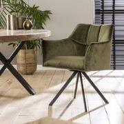 Set van 2 Draaibare Eetkamerstoelen Velvet Suze - Met Armleuningen