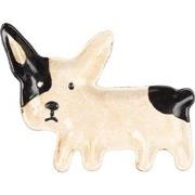Clayre & Eef Serveerschaal Hond 23x18 cm Beige Zwart Keramiek Presente...