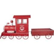 Clayre & Eef Kerstdecoratie Trein 310x65x136 cm Rood Metaal