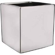 Mica Decorations Chaz Bloempot - 21x21cm - Keramiek - Zilver - 2 Stuks