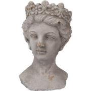 Clayre & Eef Bloempot Vrouw 14x15x24 cm Grijs Steen