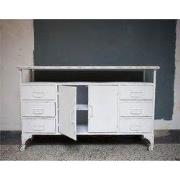 Rootsmann Dressoir Wit Metaal | Opbergkast Op Wielen