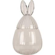 Clayre & Eef Glazen potje  Ø 20x34 cm Transparant Glas Ovaal Konijn Po...